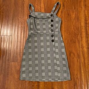 Topshop gray check petite dress